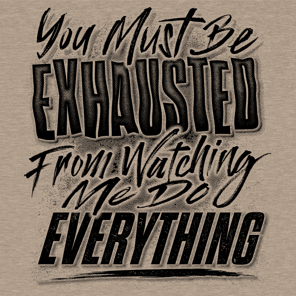 Exhausted - Safety Yellow T-Shirt