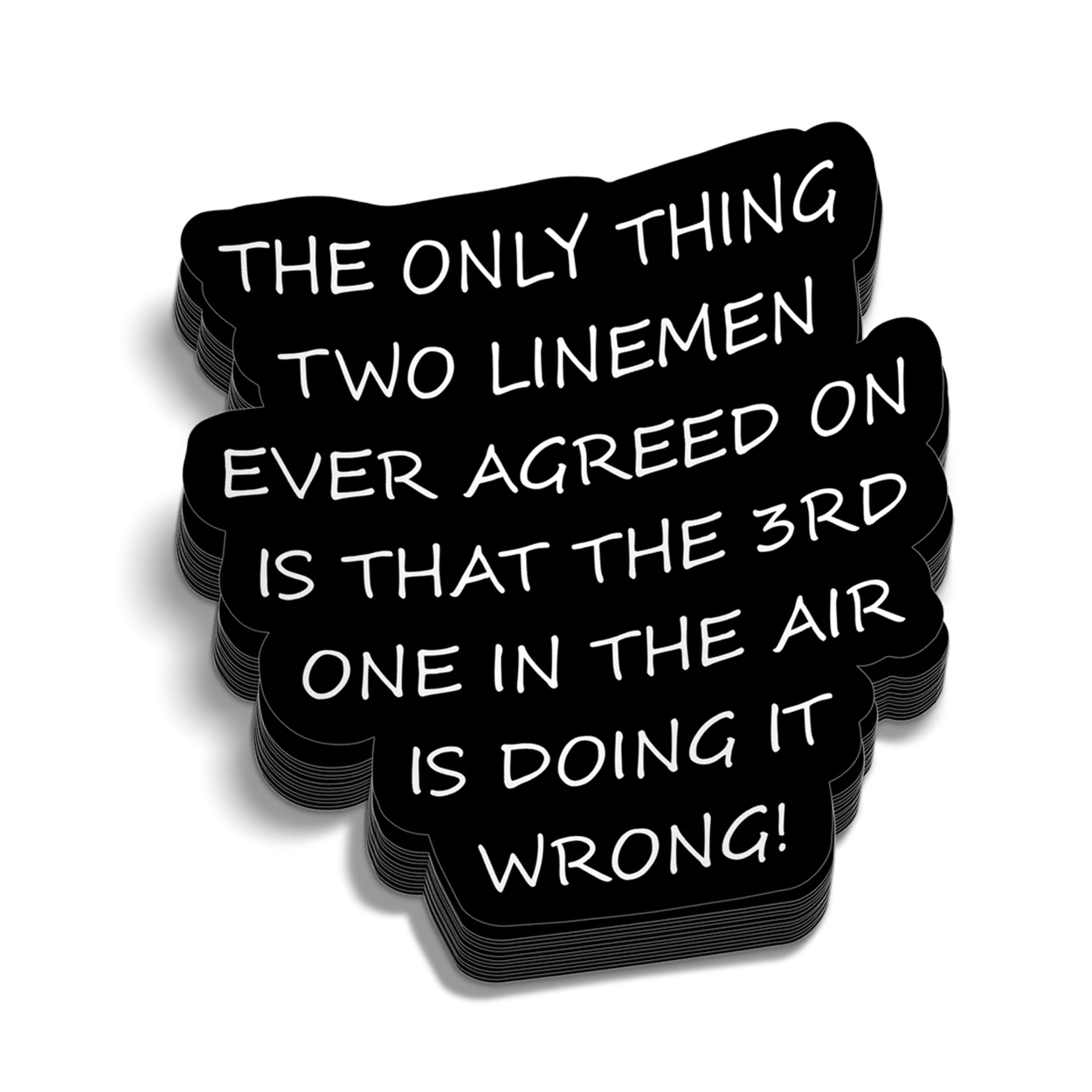 Two Linemen Hard Hat Decal