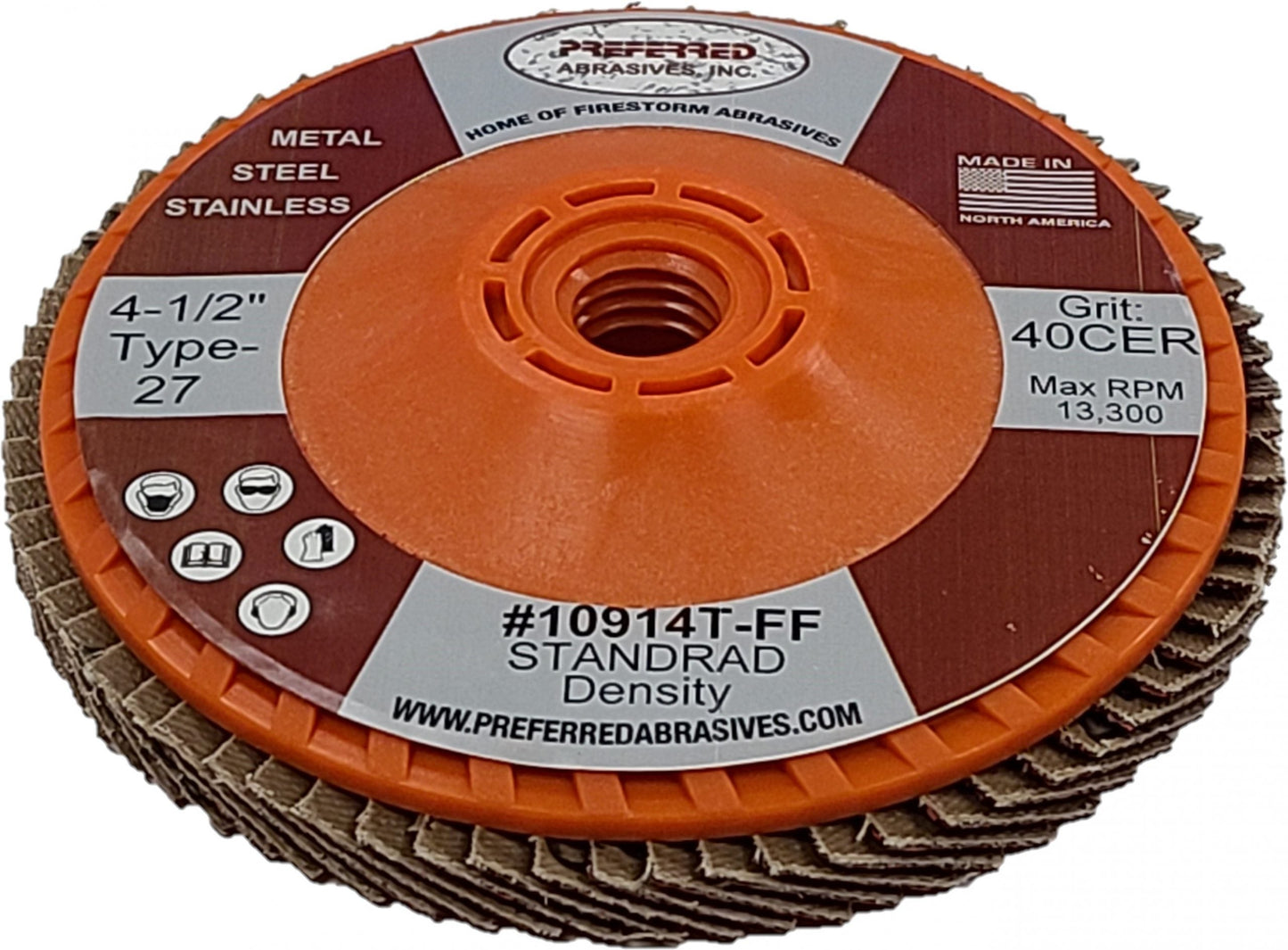 Preferred Abrasives Firestorm FasTrim® Hi-Density Trimmable Flap Discs 60 Ceramic Grit