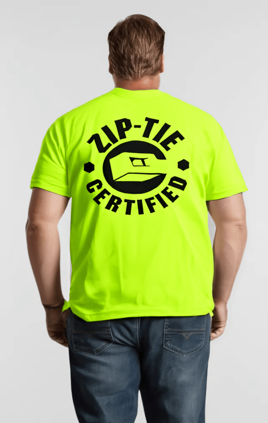 Zip Tie - Safety Yellow Pocket T-Shirt