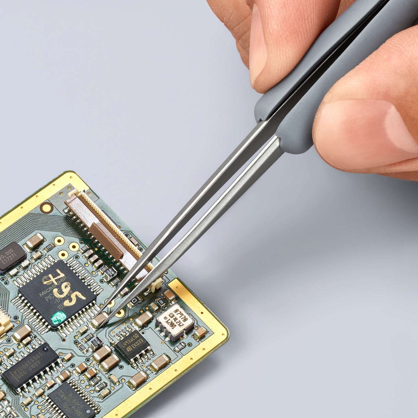 Knipex Stainless Needle Point Tips Precision Tweezers ESD 3 1/2"