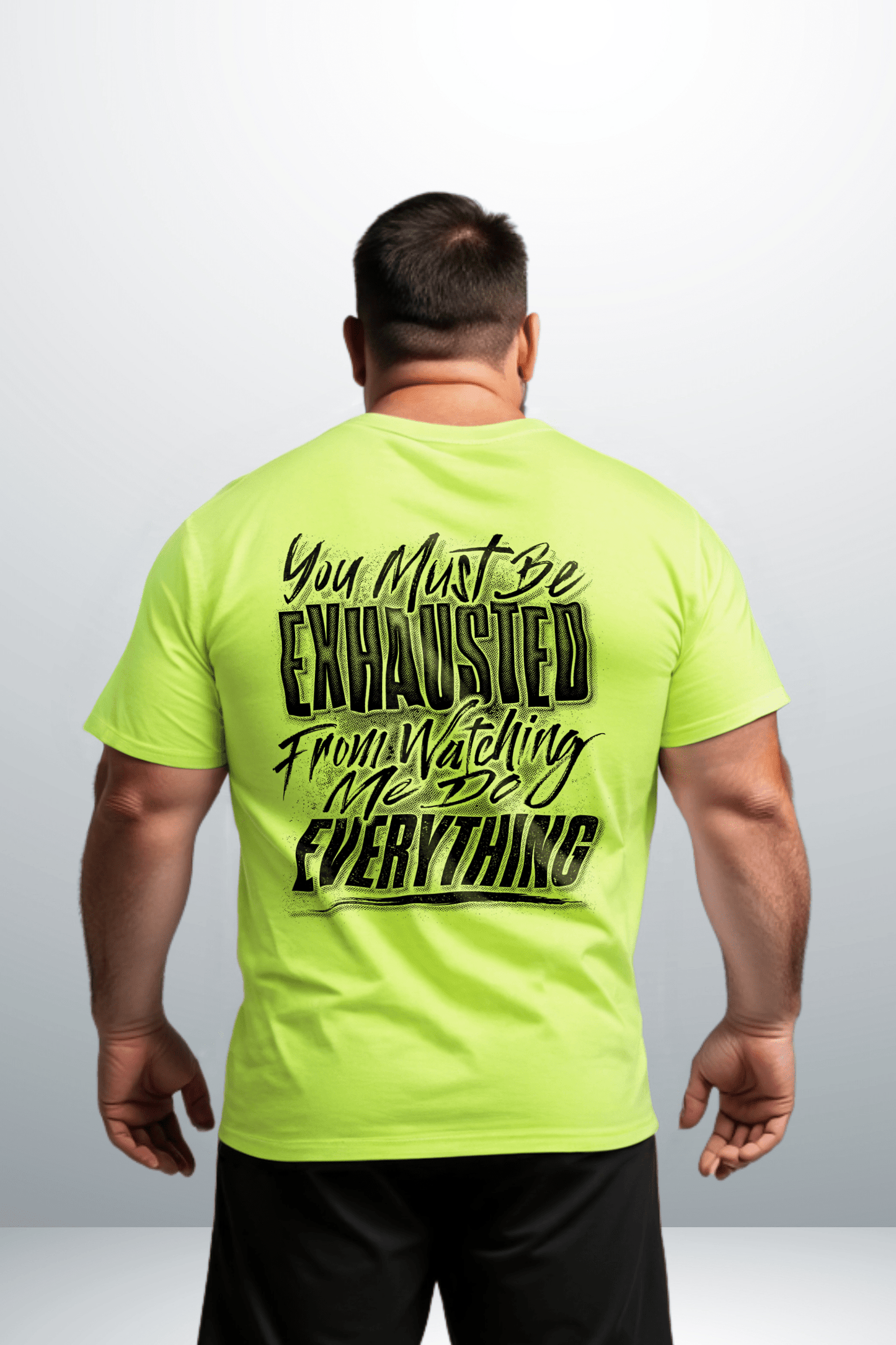 Exhausted - Safety Yellow Pocket T-Shirt