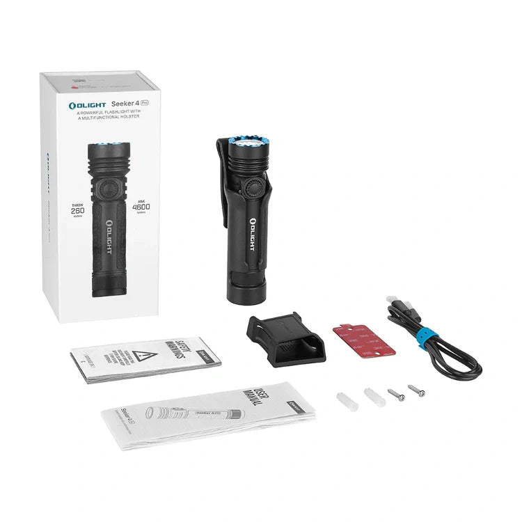 OLIGHT Seeker 4 Pro High Power Flashlight -Matte Black CW(5700~7000K)