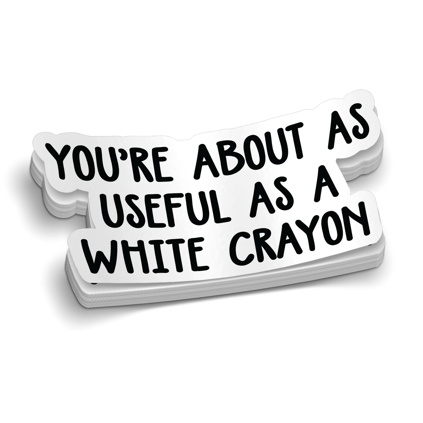 White Crayon 6 Inch Decal