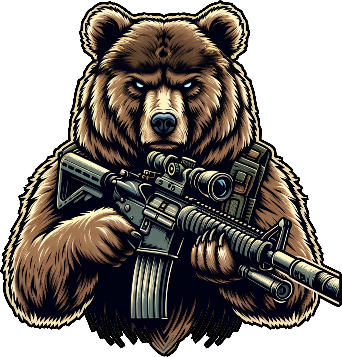 STICKER - Tactical Brown Bear - The Right To Arm Bears - 3"