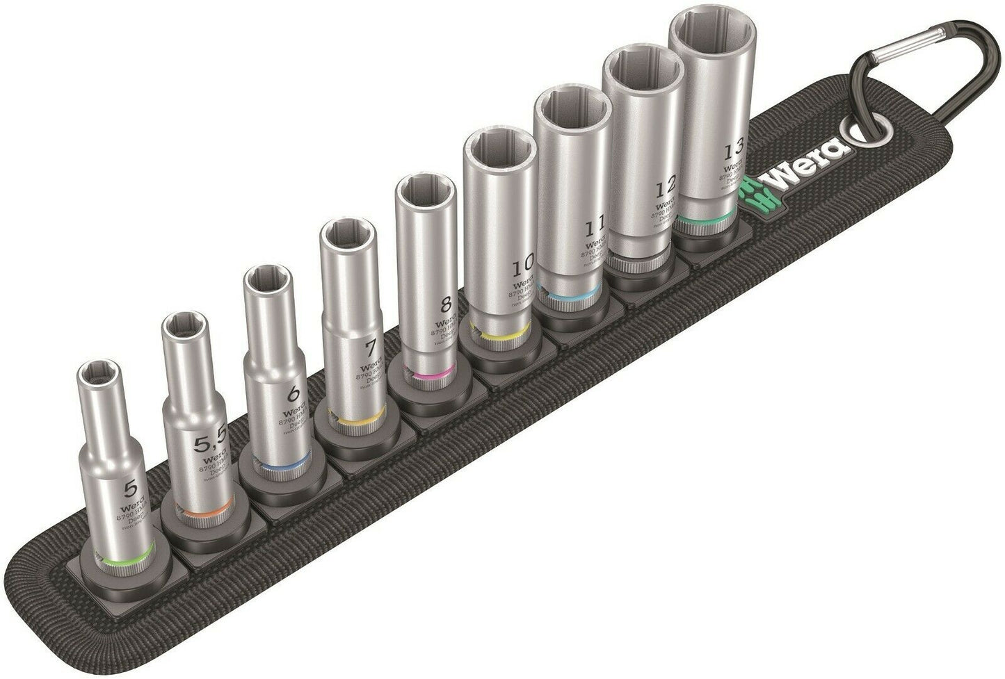 Wera 8790 HMA Belt A Deep 1 Socket Set 1/4" Drive Metric 9 Pieces