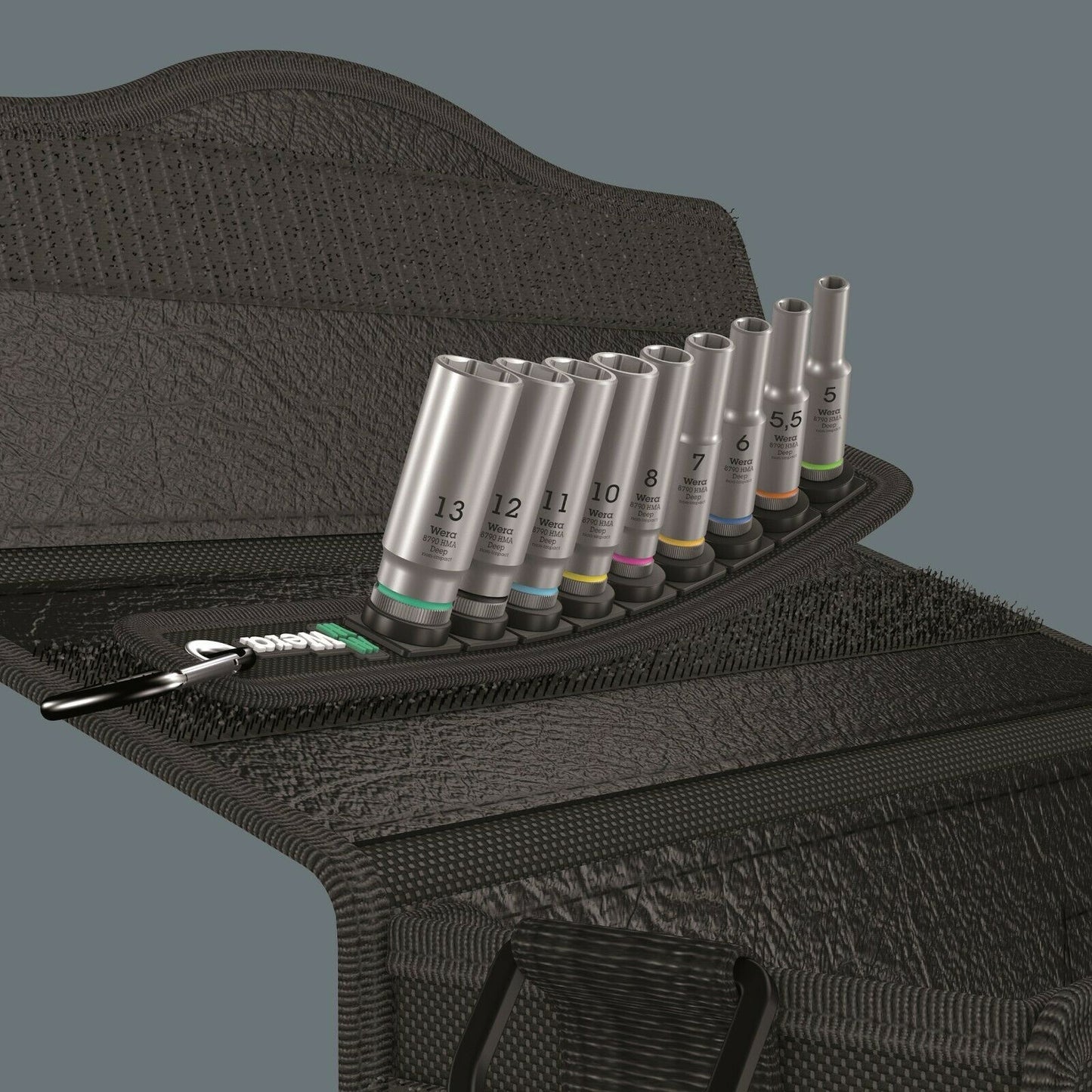 Wera 8790 HMA Belt A Deep 1 Socket Set 1/4" Drive Metric 9 Pieces