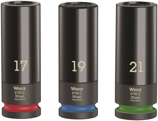 Wera 8790 Wheel Impaktor C Set 1 Socket Set 3 Piece 1/2" Drive