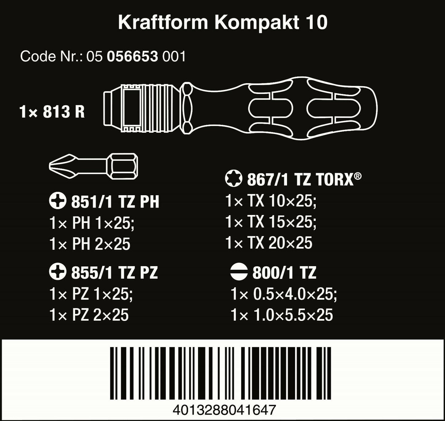 Wera Kraftform Kompakt 10 Screwdriver Set