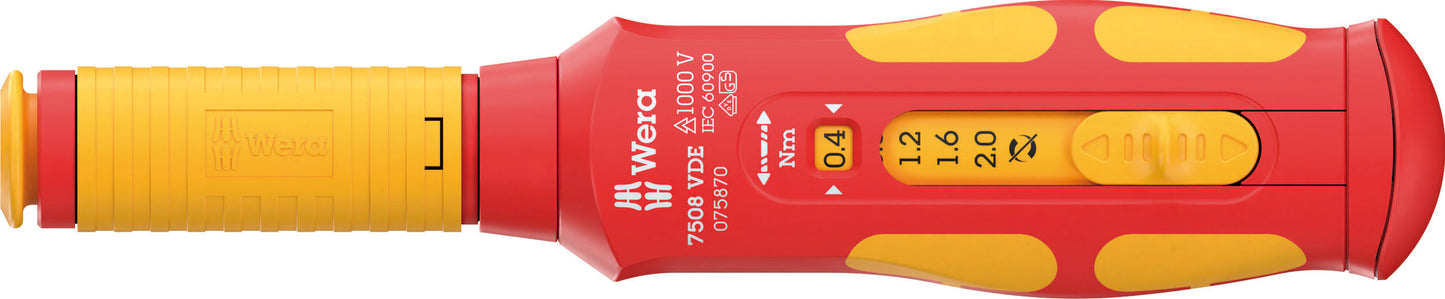 Wera 7508 VDE Kraftform Safe-Torque Speed Torque Screwdriver 0.4-2.0 Nm