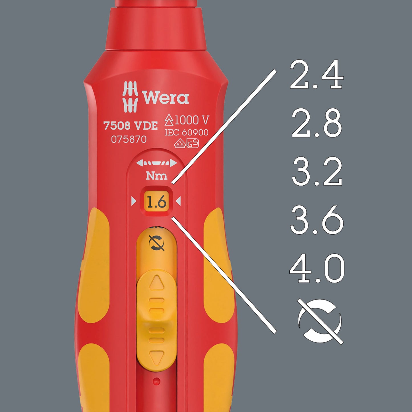 Wera 7508 VDE Kraftform Safe-Torque Speed Torque Screwdriver 0.4-2.0 Nm