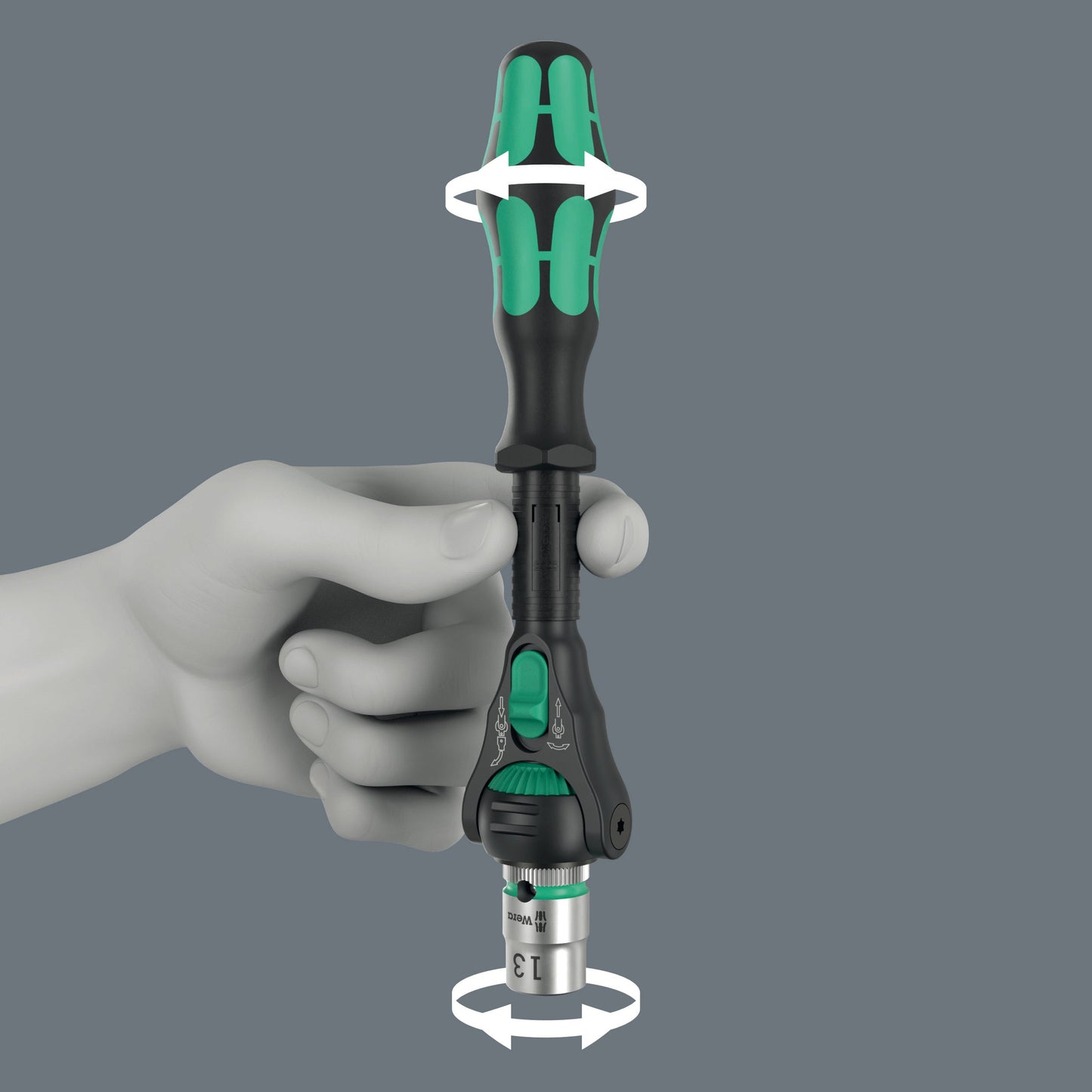 Wera 8000 C Black Edition Zyklop Speed Ratchet Wrench 1/2" Drive