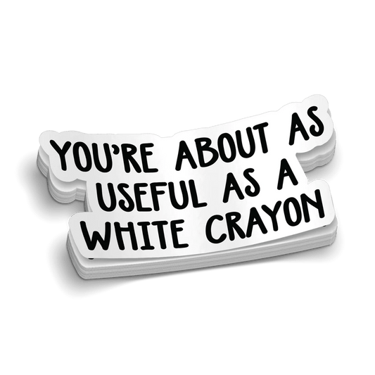 White Crayon Hard Hat Decal
