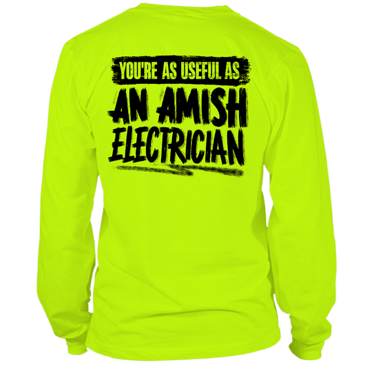Amish Electrician - Long Sleeve Safety Yellow Hi-Vis T-Shirt
