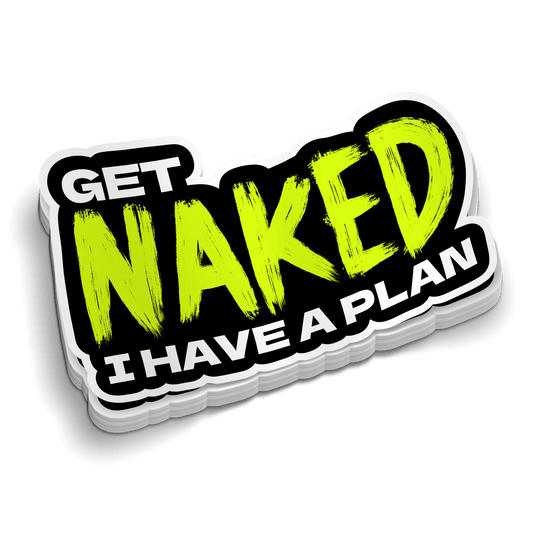 Get Naked Hard Hat Sticker