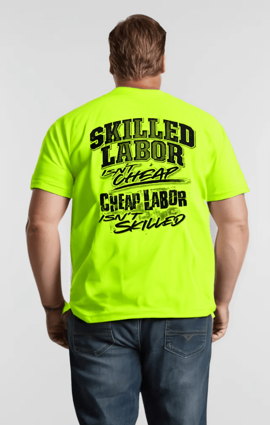 Skilled Labor - Safety Yellow Pocket T-Shirt