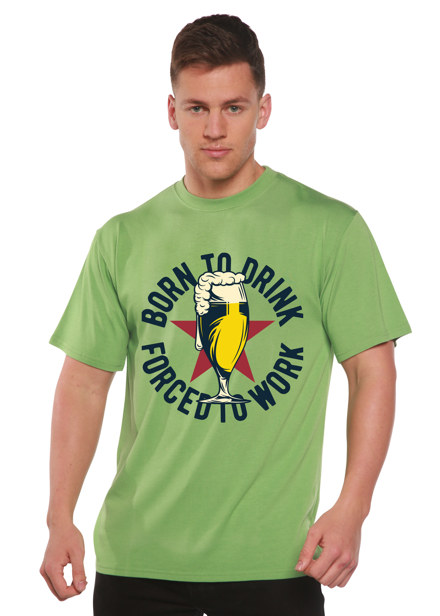 Born to Drink Men's Bamboo Viscose/Organic Cotton Short Sleeve Graphic T-Shirt