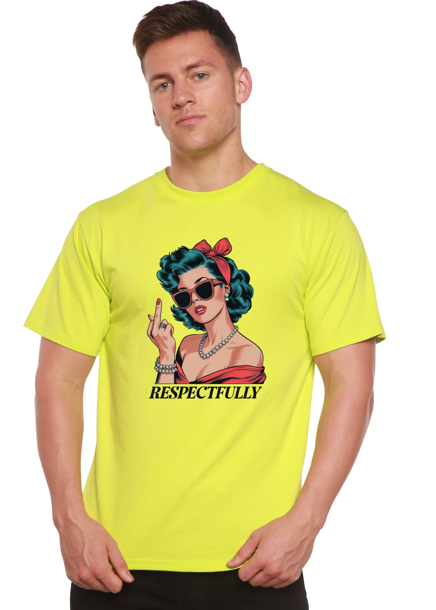 Respectfully Middle Finger Unisex Bamboo/Cotton Graphic T-Shirt