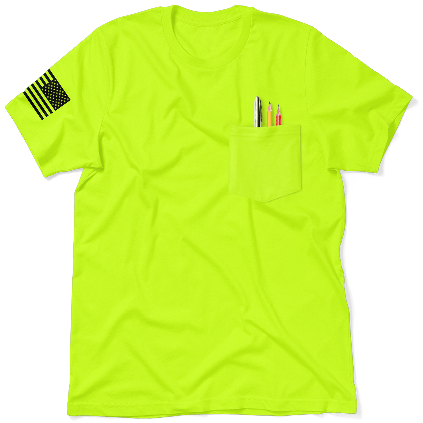 White Crayon - Safety Yellow Pocket T-Shirt