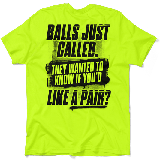 Balls - Safety Yellow T-Shirt