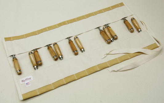 Canvas Tool Roll 25 Opposing & Staggered Pockets