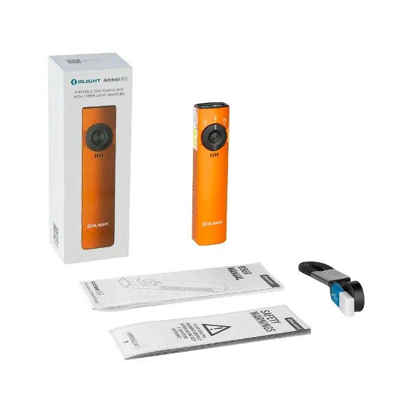 OLIGHT Arkfeld Pro Flat EDC Flashlight with LED Light UV and Laser - Orange