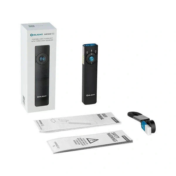 OLIGHT Arkfeld Pro Flat EDC Flashlight with LED Light UV and Laser - Black