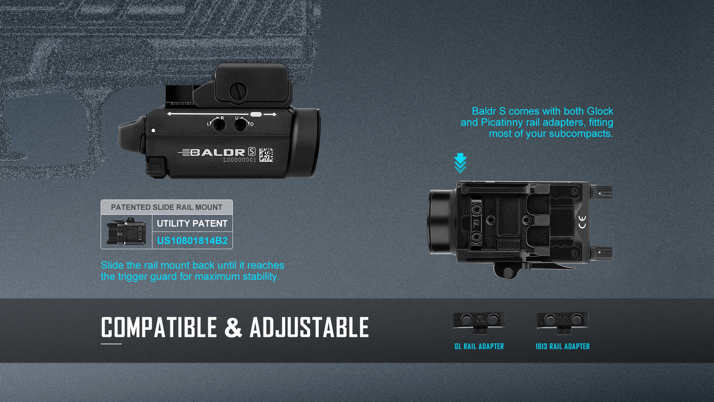 OLIGHT Baldr S Rail Mounted Light 800 Lumens