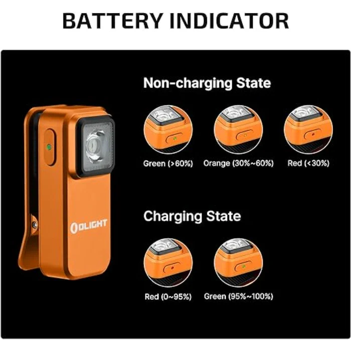 OLIGHT Oclip Clip Light with White and Red Light - Orange