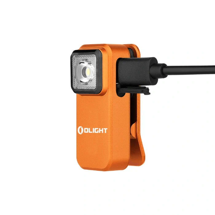 OLIGHT Oclip Clip Light with White and Red Light - Orange
