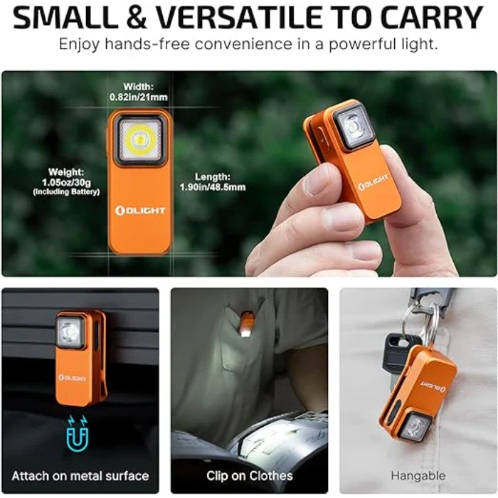 OLIGHT Oclip Clip Light with White and Red Light - Orange