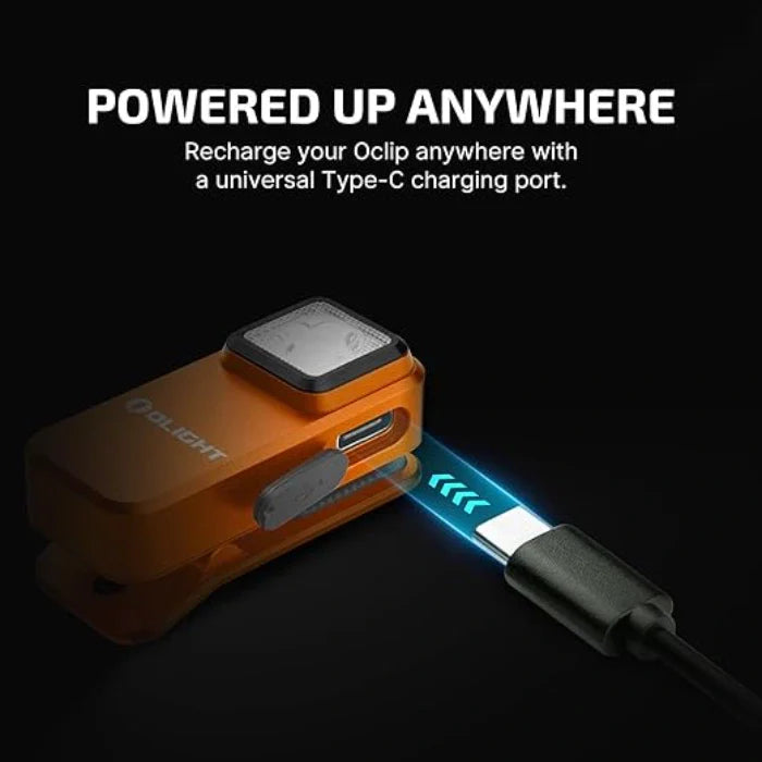 OLIGHT Oclip Clip Light with White and Red Light - Orange