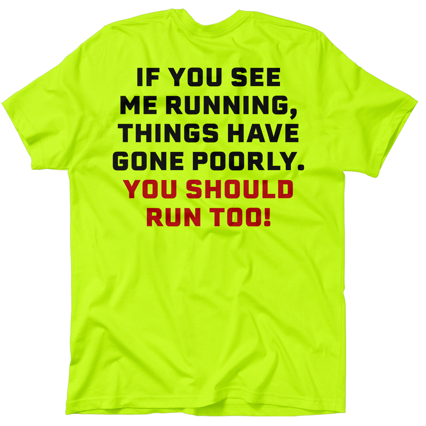 Run - Safety Yellow Pocket T-Shirt