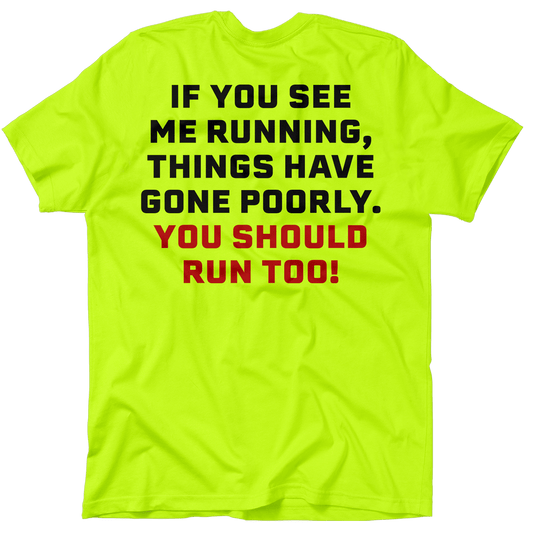 Run - Safety Yellow Pocket T-Shirt