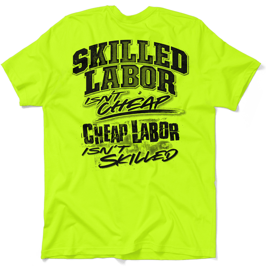 Skilled Labor - Safety Yellow Pocket T-Shirt