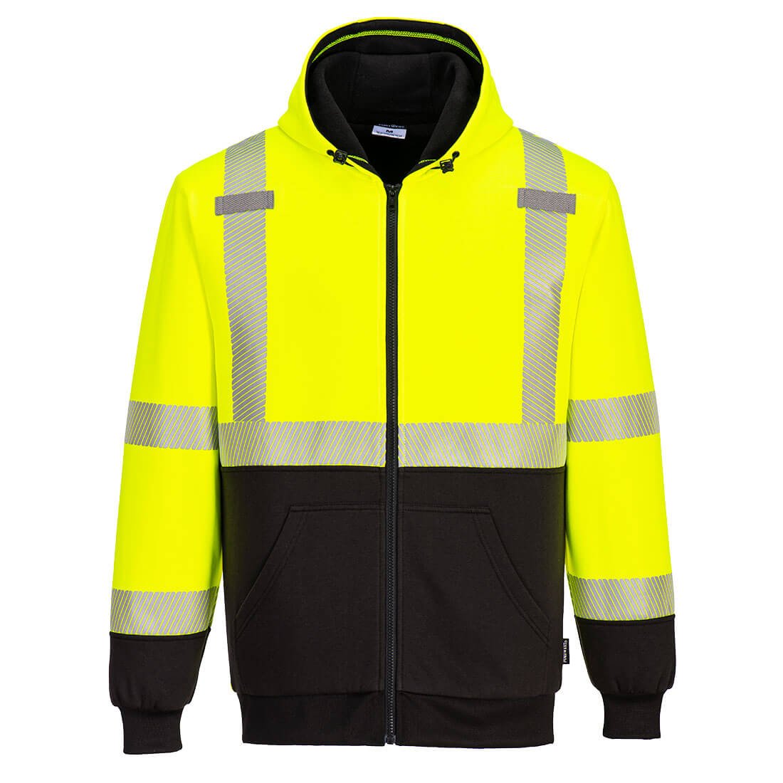 Hi Vis Contrast Zipped Hoodie