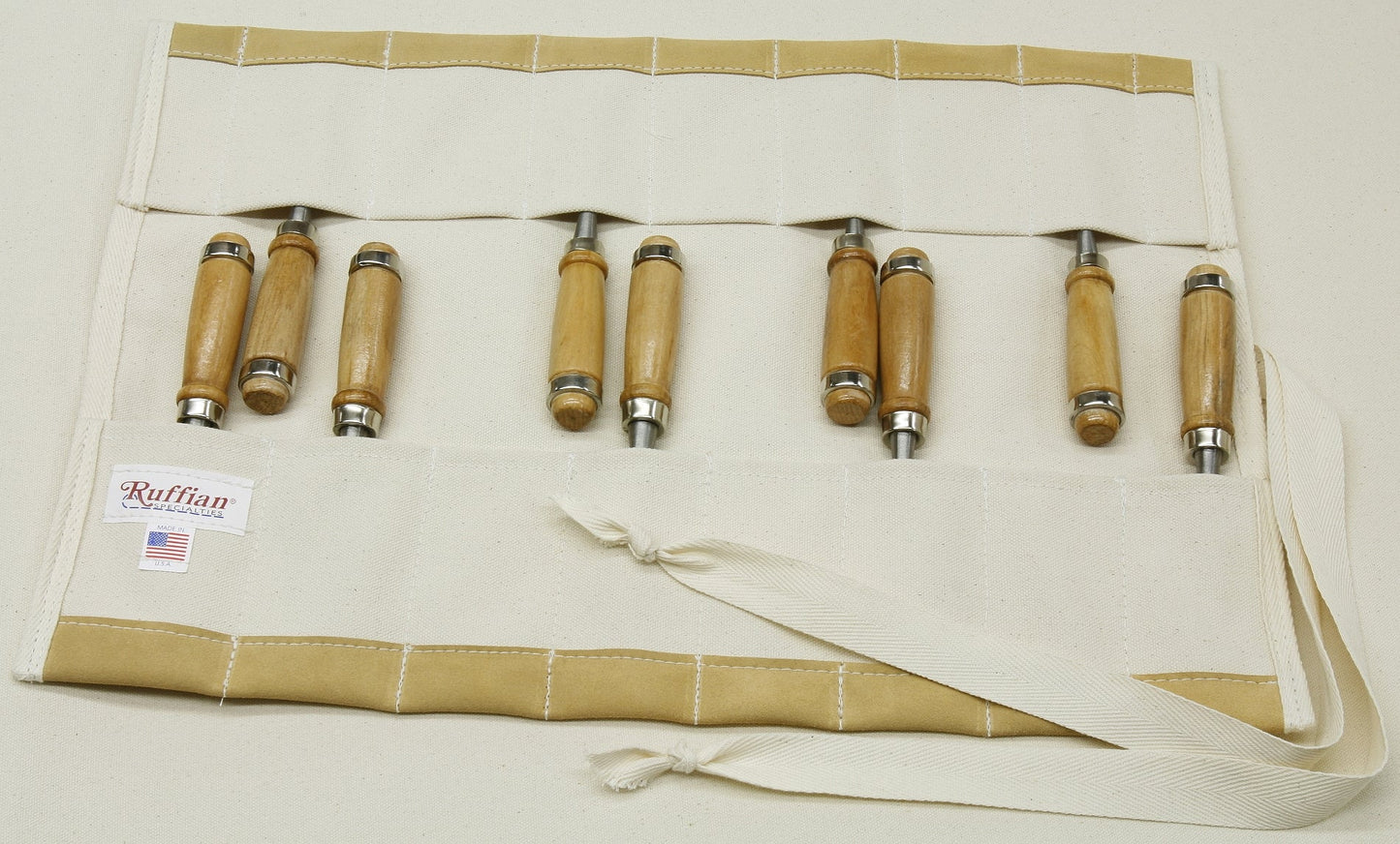 Canvas Tool Roll 17 Opposing & Staggered Pockets