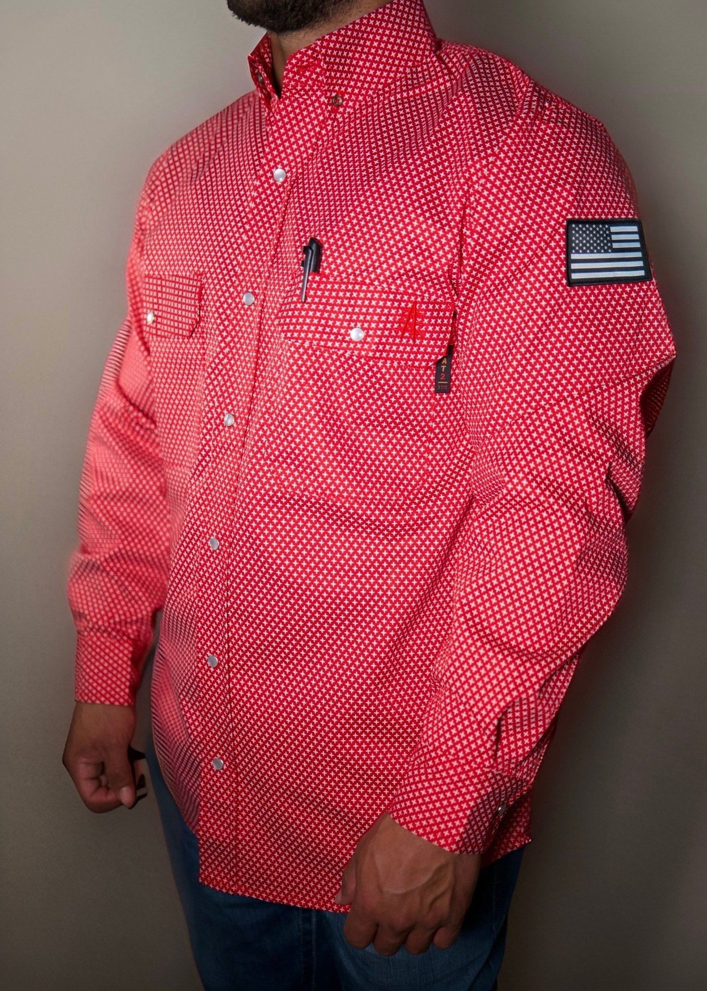 FR Pearl Snap Work shirt - Alpha Red