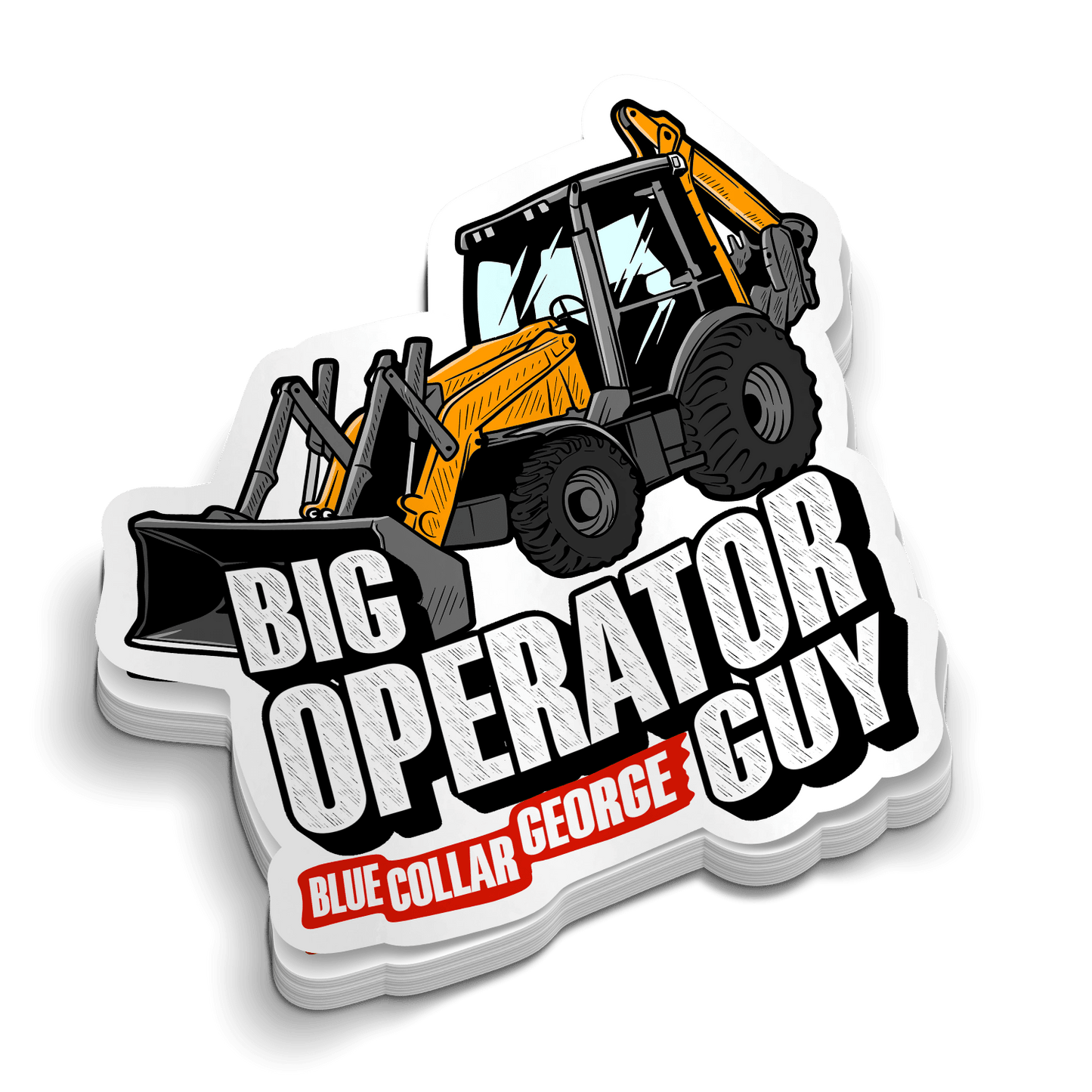 Blue Collar George - Big Operator Hard Hat Decal